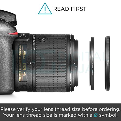 Altura Photo 52-58MM Step-Up Ring Adapter (52MM Lens to 58MM Filter or Accessory) + Premium MagicFiber Cleaning Cloth
