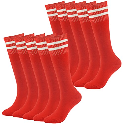 Calcetines de béisbol para jóvenes Fasoar Teens Calcetines de fútbol de rugby a rayas largas hasta la rodilla 3/8/12 pares