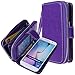 E LV Purse Case for Samsung Galaxy S6-2IN1 (CASE Cum Purse) PU Leather flip Wallet Bag Pouch Case Cover for Samsung Galaxy S6 - Purple