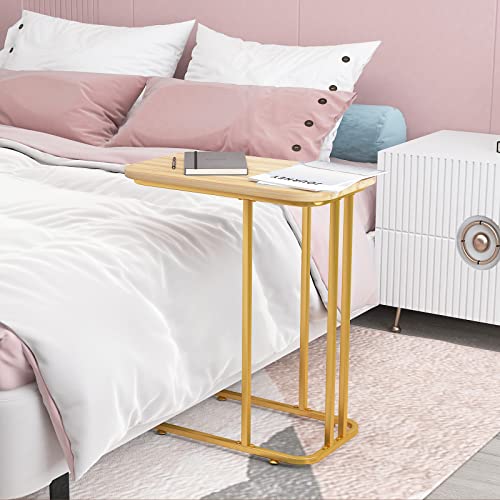 Side Tables Living Room C Shaped End Table TV Tray Table Narrow Side Table Bedroom Small Side Table for Small Spaces （19 * 11 * 22 Inch ）