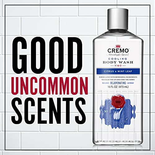 Cremo RichLathering Cooling Citrus and Mint Leaf Body Wash, Crisp
