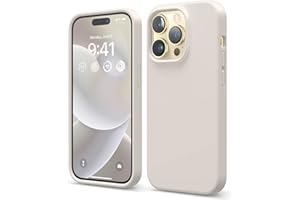 elago Compatible with iPhone 14 Pro Case, Liquid Silicone Case, Full Body Protective Cover, Shockproof, Slim Phone Case, Anti-Scratch Soft Microfiber Lining, 6.1 inch (Stone)