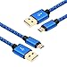 Galaxy S6 S7 Edge Charger, HI-CABLE Fast+ [2pack 10ft 3ft] USB2.0 A to Micro B Quick Speed Braided Long Charging Cord For Samsung, Note 4/ 5,S4 S5 Active, Tab A S2 Pro, PS3/ 4, Android Phone (Blue)