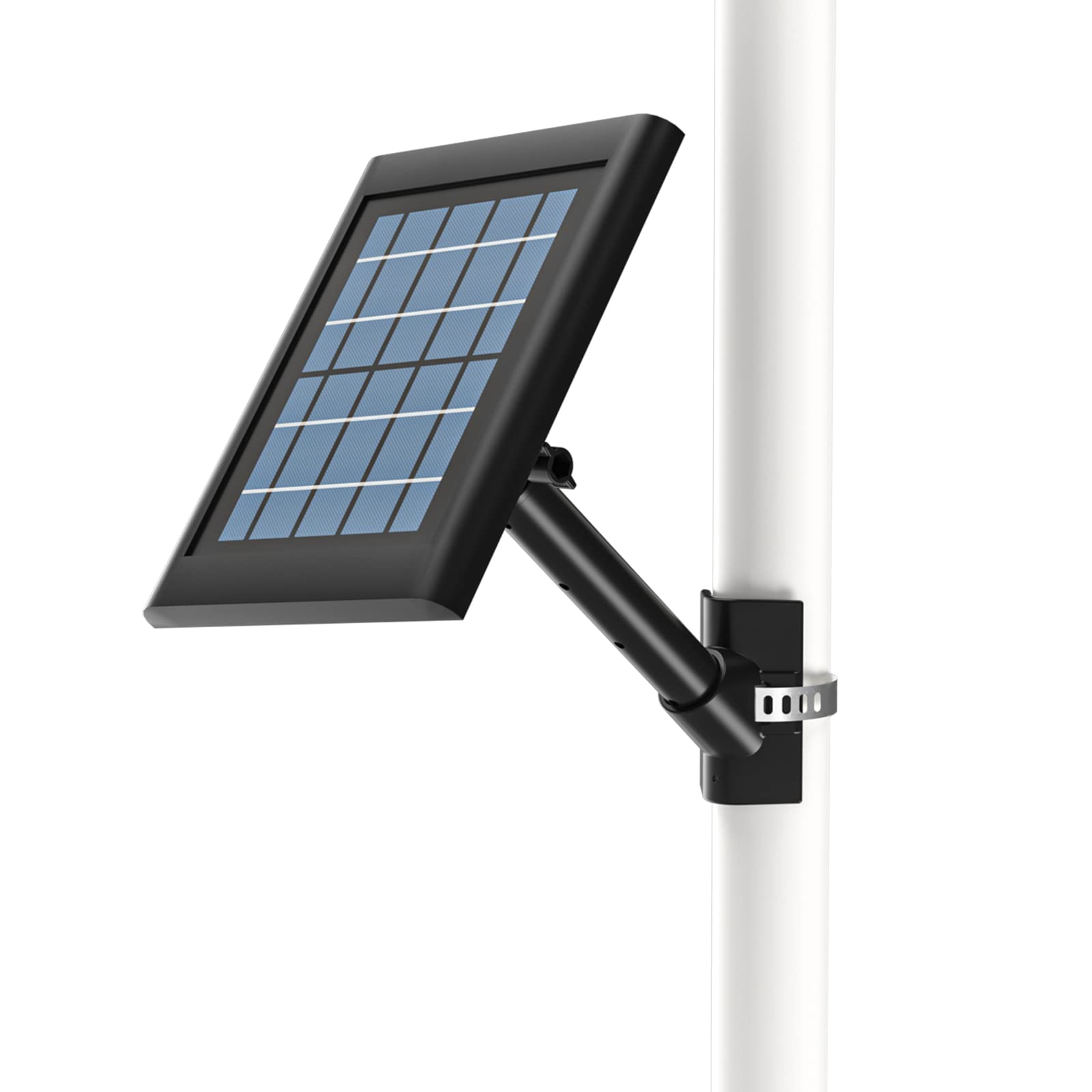HOLACA Pole Extension Mount Compatible with R ing/Arlo/Wyze/Eufy/Waterstone Solar Panel, Mount Bracket for R ing Solar Panel (Pole Mount/Black)