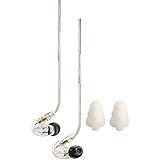 Shure SE215-CL Sound Isolating In Ear Stereo Earphones (Clear) with 3 Pairs of Triple Flange Sleeves for Better Sound Isolation