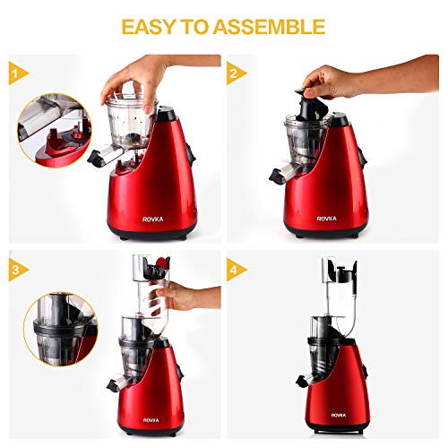 ROVKA Slow Masticating Juicer Extractor with 3.15 Inches Wide Chute