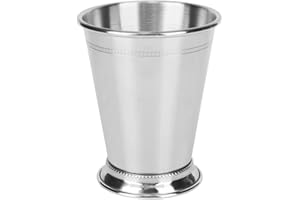 Lwuey Mint Julep Cup, Silvery Mint Cocktails Cups Stainless Steel Pint Cup Beer Cocktail Food Grade Mixed Drinks Mug Polished