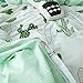 Auvoau Simple Cactus Bedding Children's Cartoon Duvet Cover Set Girl Bedding Set Green Cactus Reversible Duvet Cover Set 4PC (Queen, 1)
