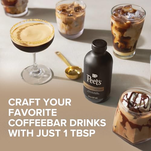PEET’S COFFEE, ULTRA COFFEE CONCENTRATE, INSTANT HOT, COLD BREW, OR ICED COFFEE, 100% ARABICA COFFEE – ESPRESSO FORTE, 8 FLUID OUNCE BOTTLE (16 SERVINGS)