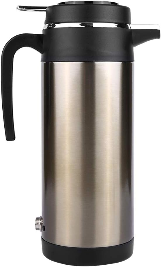 KIMISS 1200ML 12V / 24V Caldera del acero inoxidable del coche Hervidor de agua de eléctrica en el coche - Hervidores de bebida de viaje Taza de café de viaje Botella de agua(12V)