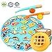 Aitey Fishing Game Toddler Toys Wooden Fishing Pole Set for 2 3 4 5 Year Old and Up Boy Girl Easter Gifts