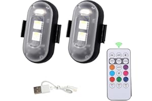 Remote Control Strobe Lights, Wireless Remote Control Anti-Collision Strobe Lights 7 Colors for Motorcycle Bicycle Car Drone 