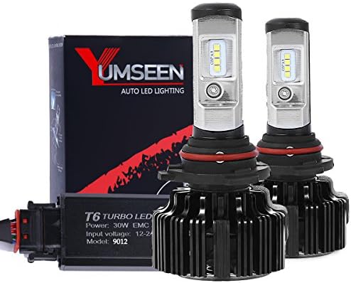 YUMSEEN LED Headlight Bulbs Conversion Kit -60w 6,400Lm 6000K Cool White Philips Light Source - 2 Yr Warranty (9012)