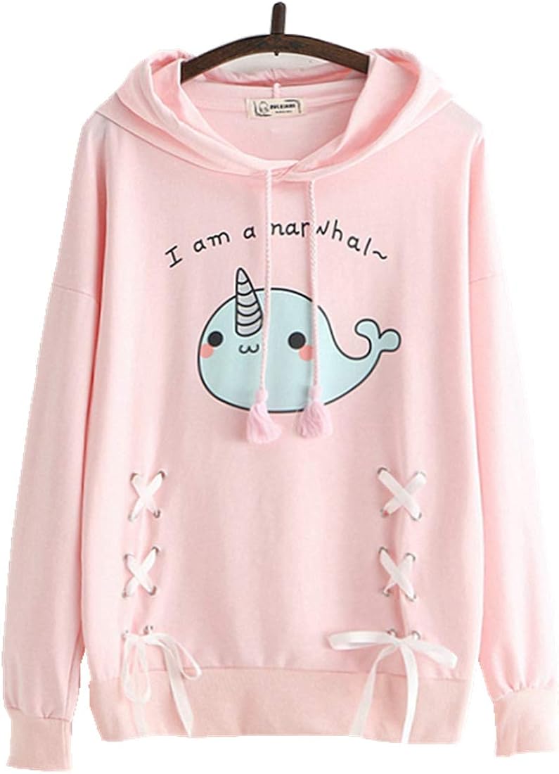 XVOVX Girls Animal Narwhal Fox Cotton Long Sleeve Hoodie Pullover Sweatshirt Jacket Tops