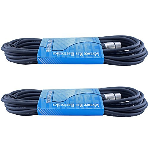 2 Pack of 35 Ft Low Z Male to Female 3 Pin XLR Mic Microphone Cable - Thumbnail 2
