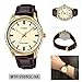 Casio MTP-V005GL-9A Men's Gold Tone Brown Leather Watch Gold Dial