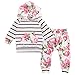 Toddler Baby Girls Floral Hooded T-Shirt Top + Pants Outfits Set Kids Clothes