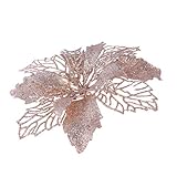 Toyvian 12pcs Christmas Flower Poinsettias Glitter