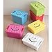 Time Concept Kids Smile Plastic Storage Box - Small, White - Clothing Bin, Toy Container, Stackable Organizer