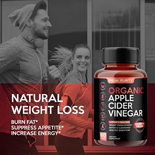 100 Organic Raw Apple Cider Vinegar Capsules Natural Detox Gut Cleanse & Healthy Digestion