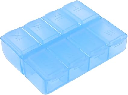 Amazon Com Uxcell Plastic 8 Compartments Gadget Pill Organizer Box 7 3cm X 5 8cm X 2cm Blue Health Personal Care