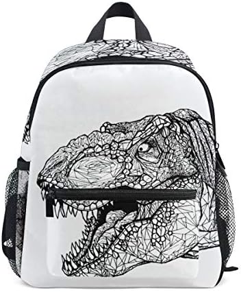Cute Backpack with Handdrawn T-Rex Dinosaurs Print, School Bag for 1-6 Years Old