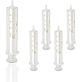 Jiaxix 5 Pack 20ml Glass Syringe With Caps for Liquid,Borosilicate Glass Syringes for Oil or Glue Applicator,No Needle