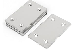 uxcell A16063000ux0277 60mm x 38mm x 1mm Stainless Steel Corner Brace Flat Mending Repair Plate (Pack of 8)