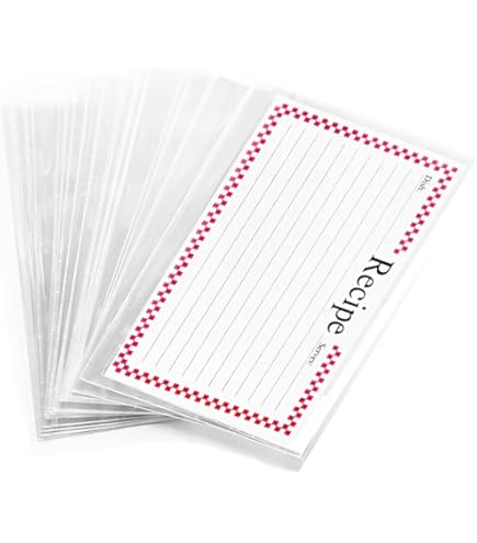 Amazon.com: Recipe Card Protectors, Recipe Card Covers Index Card Sleeves  Protect Recipes Kitchen Plastic Cookbook Sheet Protectors Cookbook Page  Sleeve