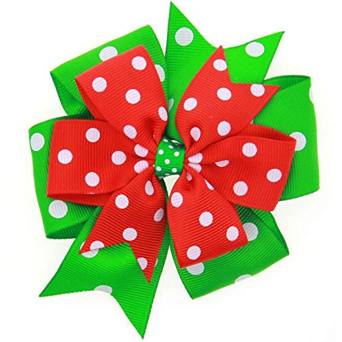 image for NUWFOR Baby Girls Christmas Ornaments Bowknot Hairpin Headdress H Red,