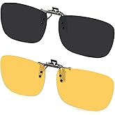 CAXMAN Polarized Clip On Sunglasses Over Prescription Glasses for Men Women UV Protection