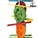 SMiLEiZE Bird Toy Colorful Loofah Leather Wood and Hanging Bell for Medium Birds. A Great Chewing Parrot Cage Bird Toys for Cockatoo African Grey Cockatiel and other Amazon Birds