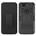 OnePlus 5T Case with Tempered Glass Screen Protector,IDEA LINE(TM) Heavy Duty Armor Shock Proof Dual Layer Holster Locking Belt Swivel Clip with Kick Stand - Black