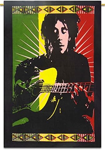 Bob Marley With GuitarTapestry Decor Bohmain Cotton Hippie Wall Hanging Art