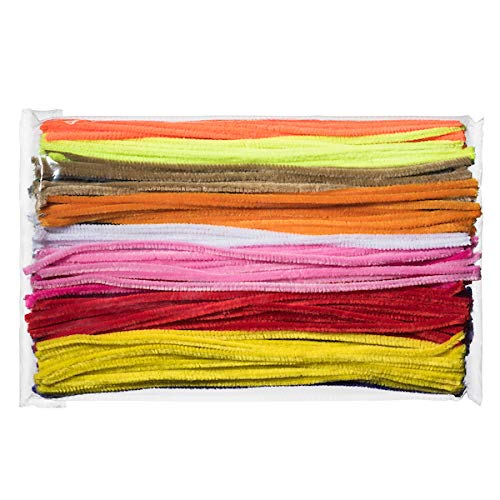 Pipe Cleaners Bulk 12 Inch Chenille Stem Set of 300 Fuzzy Bendable Wire