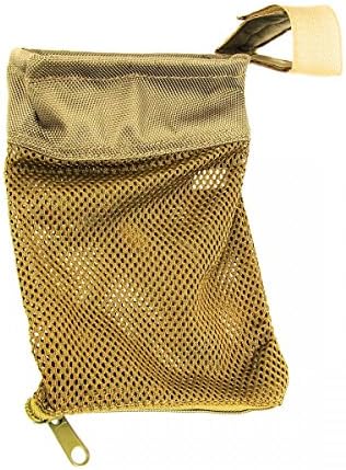 Outdoor Sports Gear Ammo Brass Shell Catcher Mesh Trap w/ Zippered Closure for Quick Unload (Tan)