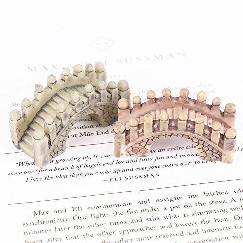 Monrocco 4 Pcs Simulated Stone Arch Bridge Resin Pendulum Staircase Stump Micro-Landscape DIY Material Decoration