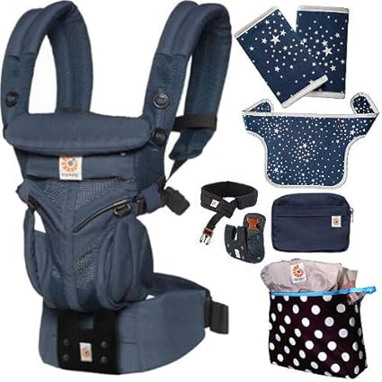 Amazon エルゴベビー Omni360 オムニ360クールエア ミッドナイトブルー 抱っこひも 正規代理店2年保証 ウエストベルト よだれパッド ママ ベビー両用カバー 収納ポーチ付 Ergo Baby 抱っこひも ベビー マタニティ 通販