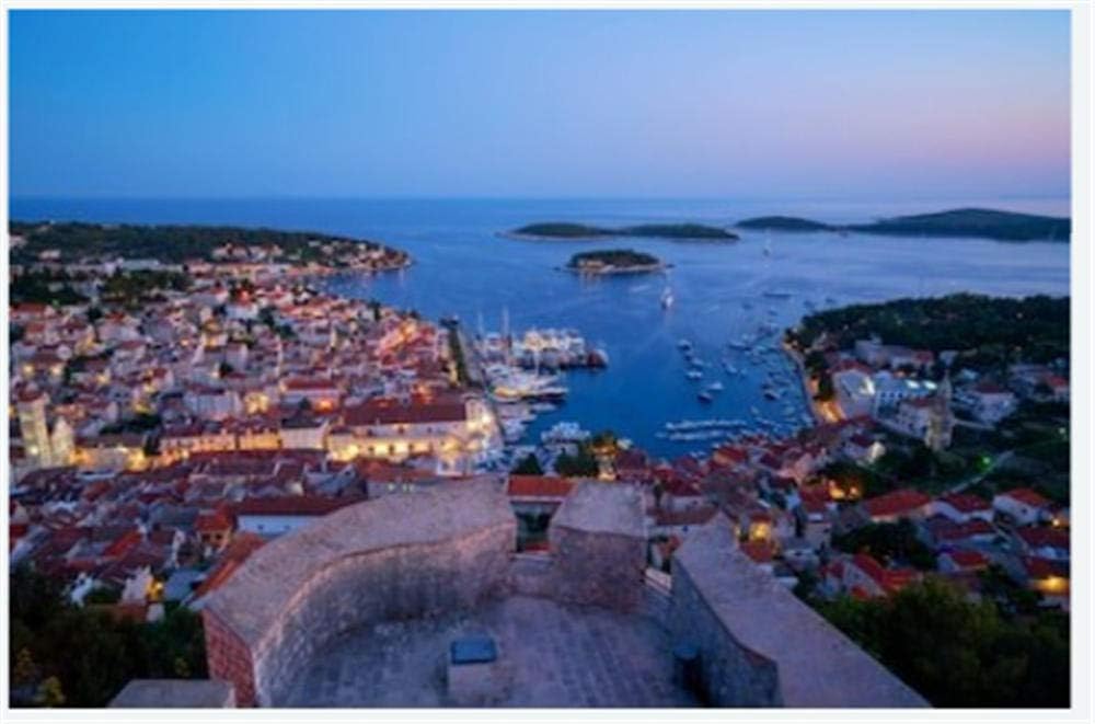 HCYEFG for Grown Ups Adults Jigsaws 1000 Pieces Panoramic View of Hvar Town in Croatia Puzzle DIY Art