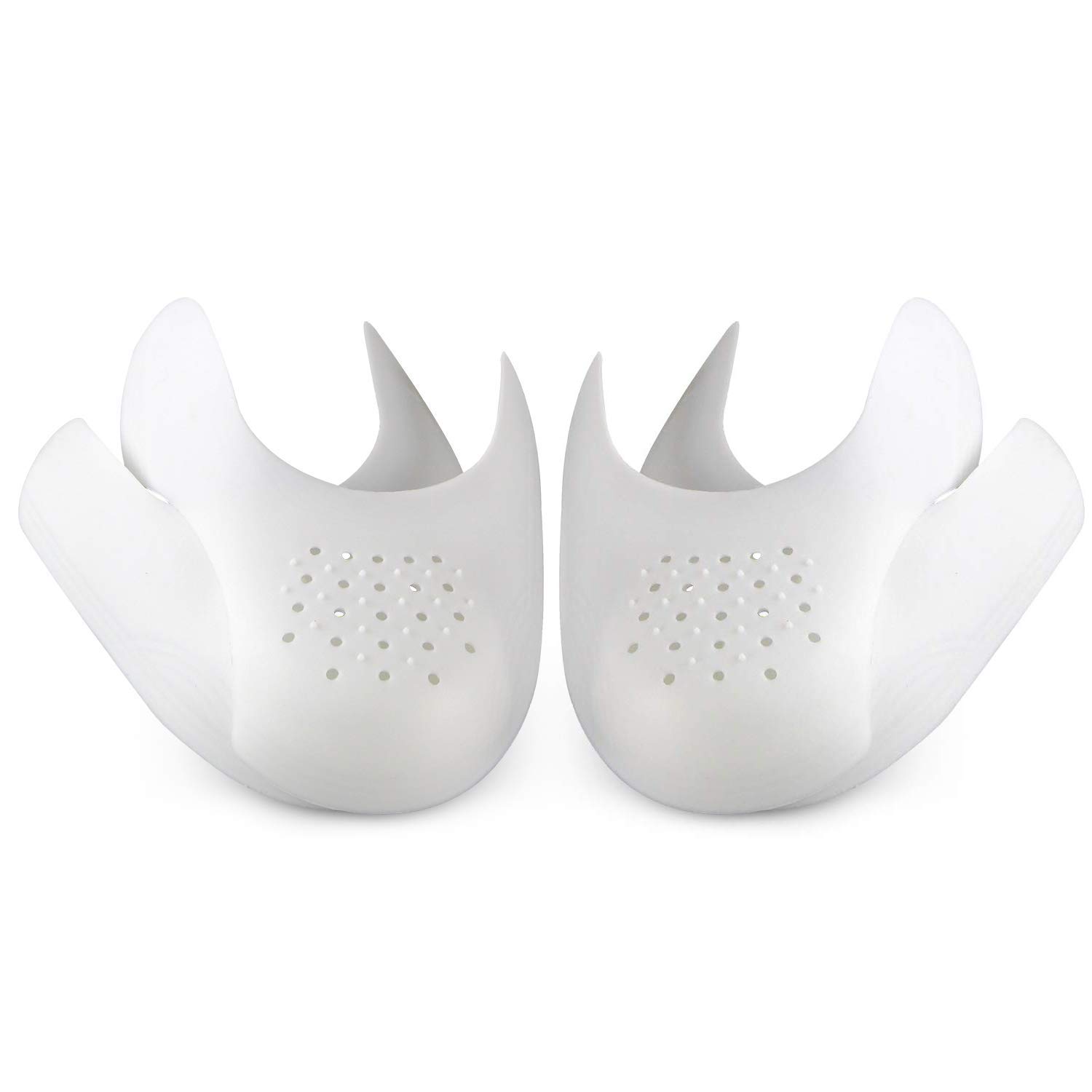 Shoe Toebox Protector Against Shoe Creases, 2 Pairs Shoes Shield, for Men UK Size 7-12(White-White)