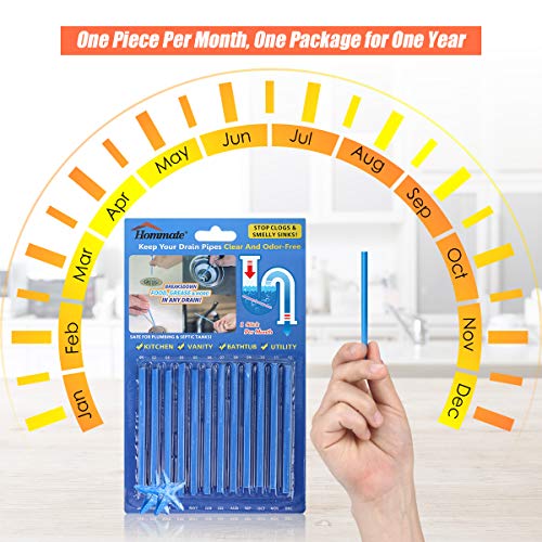 Drain Sticks Drain Stix Drainstix Sink Sticks Drain Cleaner & Deodorizer Sticks for Clogs Odor Unclogs Kitchen Bathroom Sinks Pipes Septic Tank Safe（4 Color 48PCS） - Thumbnail 6