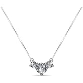 Cate & Chloe Calliope 18k White Gold 3-Stone Pendant Necklace with Simulated Diamond Crystals, Elegant Drop Jewelry for Women, Gift for Her