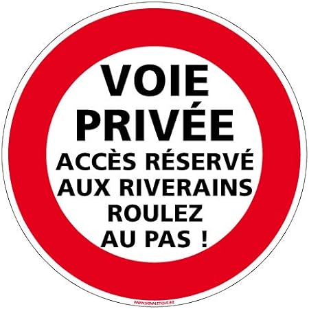 Panneau Propriété Privée, Roulez au Pas - 200 mm, Vinyl