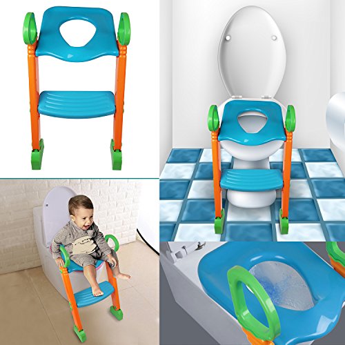 image for Potty Toilet Seat with Step Stool Ladder, Moclever (3 in 1) Trainer fo
