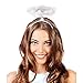 WILLBOND 2 Pcs Angel and Devil Horn Set - Halloween White Feather Hairband for Cosplay Party Favors
