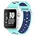 Band for Apple Watch 38mm, Alritz Silicone Sport Straps Replacement Wristband Bracelet for Apple Watch Series 3 / Series 2 / Series 1 / Nike+, Mint/Blue