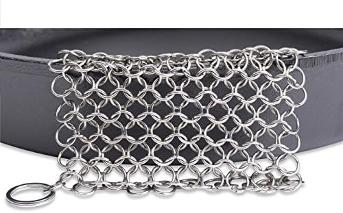 Knights Armor All Purpose Dish Cleaner - Premium Chainmail Effortlessly Cleans Stainless Steel, Cast Iron, Glass and All Other Cookware - Chain Mail Scrubber Works Magic On: Skillets, Pots, Pans, Woks, Dutch Ovens, Griddles and More!