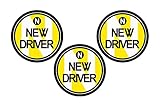 Zone Tech New Driver Round Magnetic Vehicle Car Sign 3 Pack