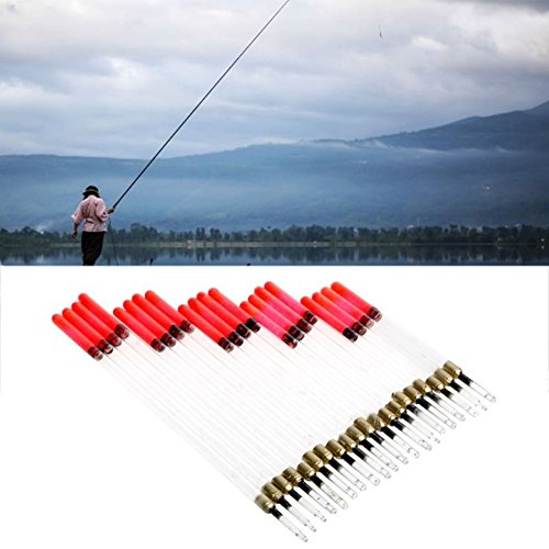 Alamana 20Pcs Fishing Float Plastic Lightweight Waggler Fishing Bobbers Tubes Stem Kits Tackle Accessories - Thumbnail 2