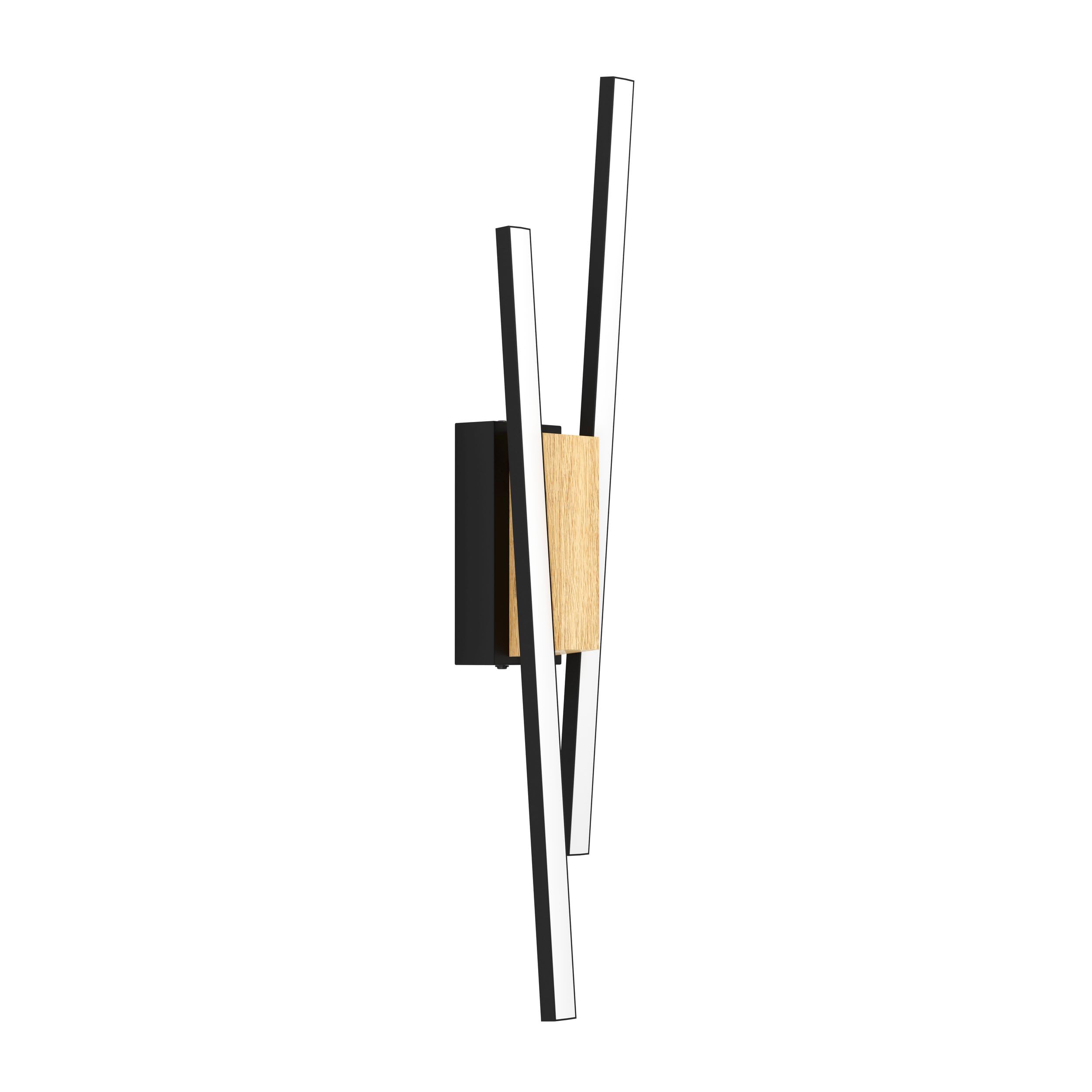 Eglo LED Ceiling spot Panagria, Minimalist Ceiling Light Fitting, FSC100HB, Living Room Lighting, lamp Made of Aluminium, Steel, Wood and Plastic in Black, Brown and White, Warm White, 22 in